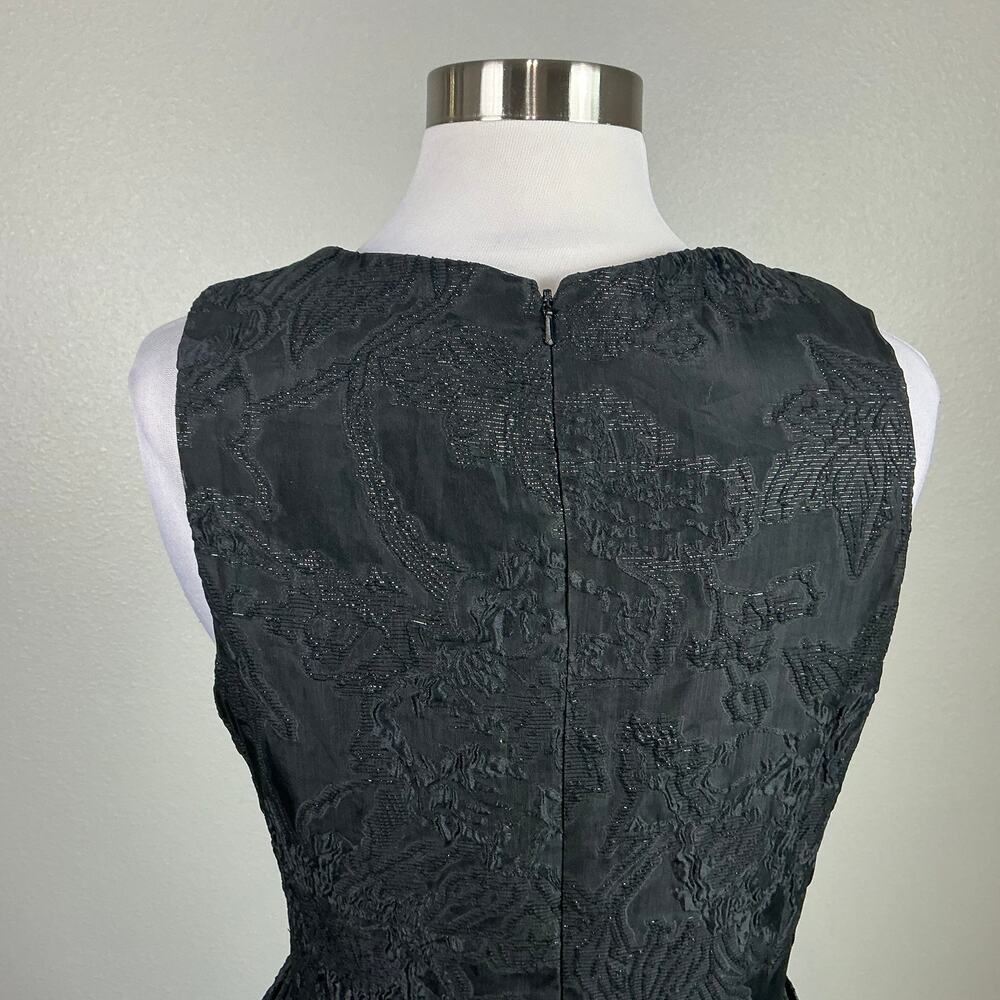 Mac Duggal 20714 High Low A-Line Evening Gown Metallic Black Size 6 Formal Dress - Picture 9 of 12